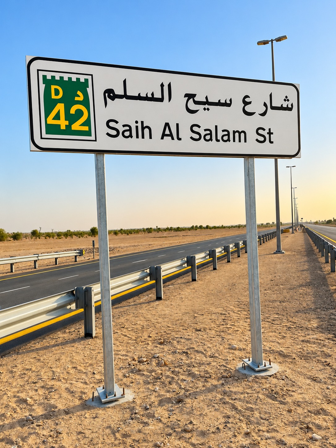 Destination Signs image 10 — Saih Al Salam St white route sign