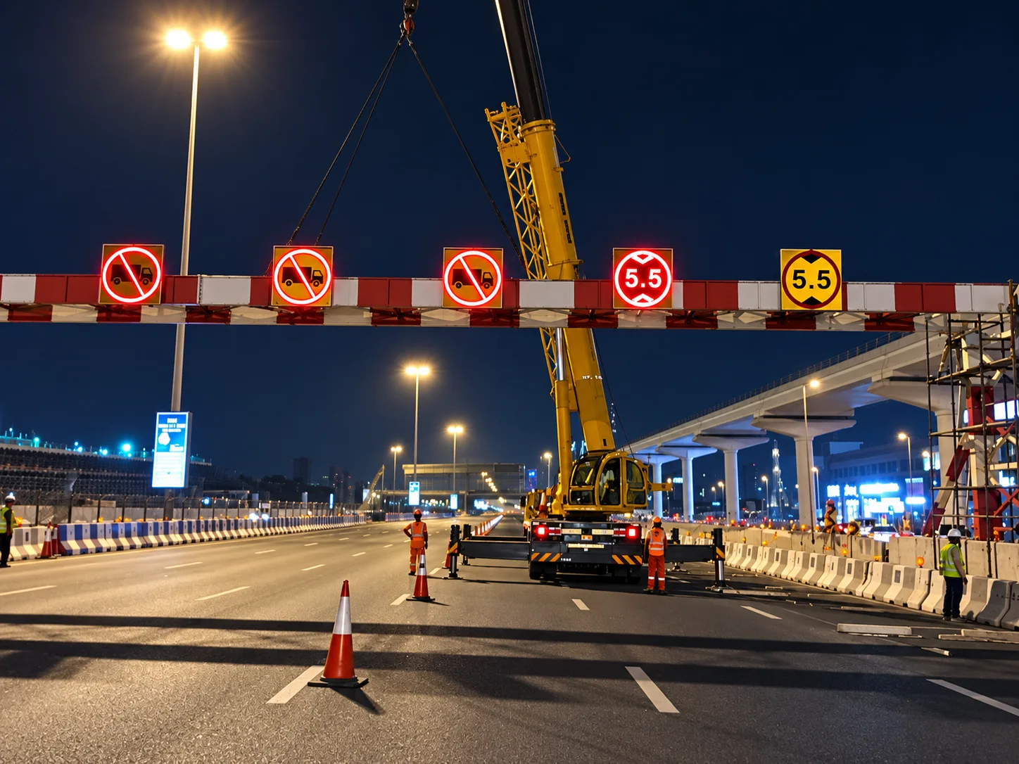 Night gantry installation
