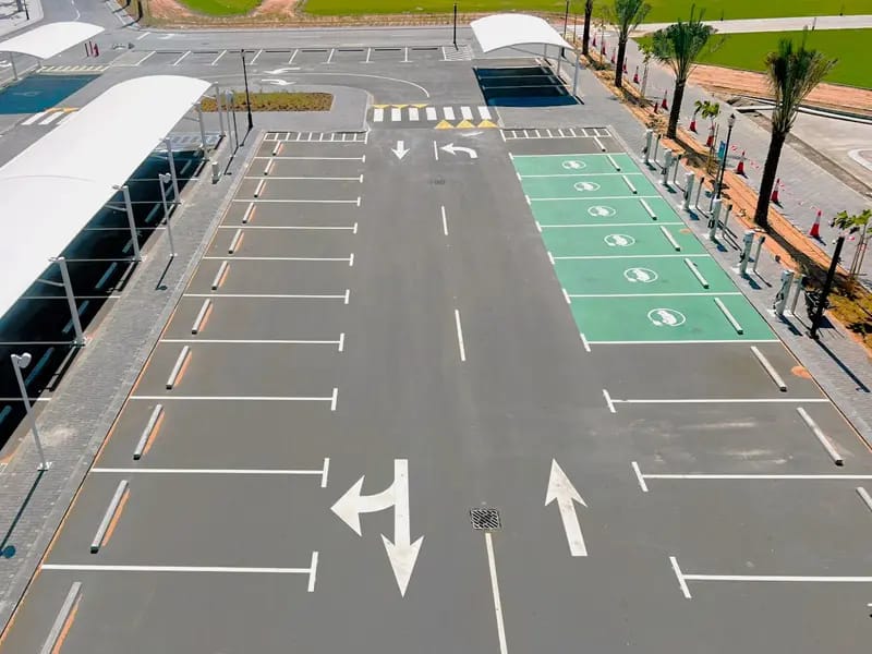 Car-park road marking overview