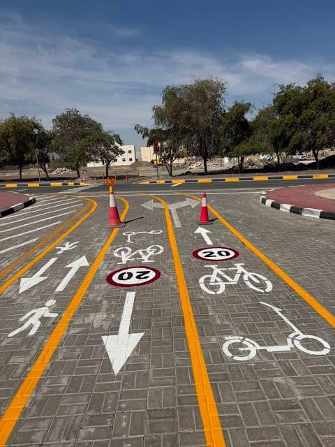 Cycle and pedestrian lane markings