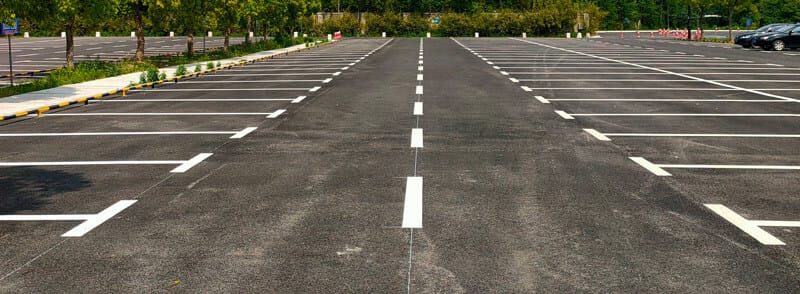 White bay parking lines